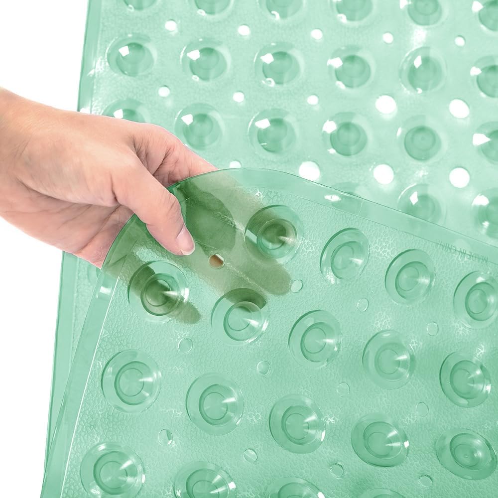 Linoows – Tapetes para tina y regadera, extralargas, antideslizantes, 39x16pulgadas, lavables a máquina, con ventosas y orificios de drenaje para