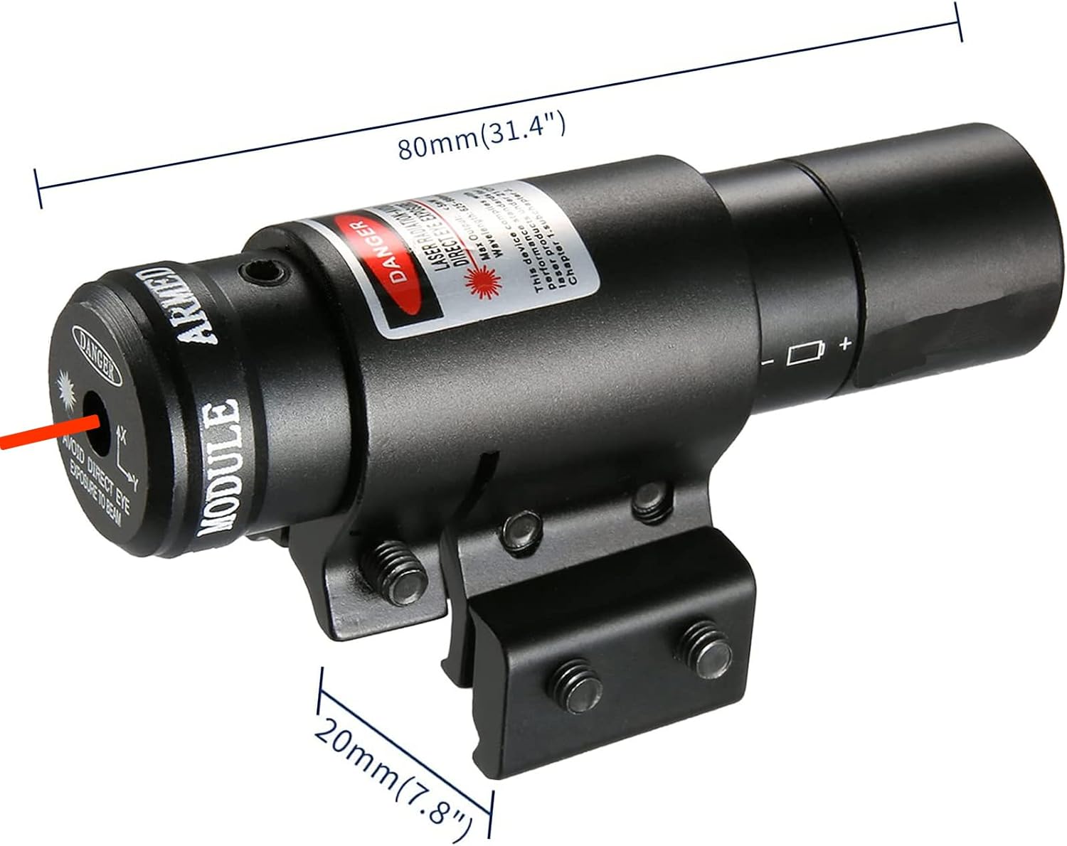Mira de punto rojo ajustable compacta con soporte para rieles Picatinny de 0.78 pulgadas, 0.787 in0.43 pulgadas, 0.433 in