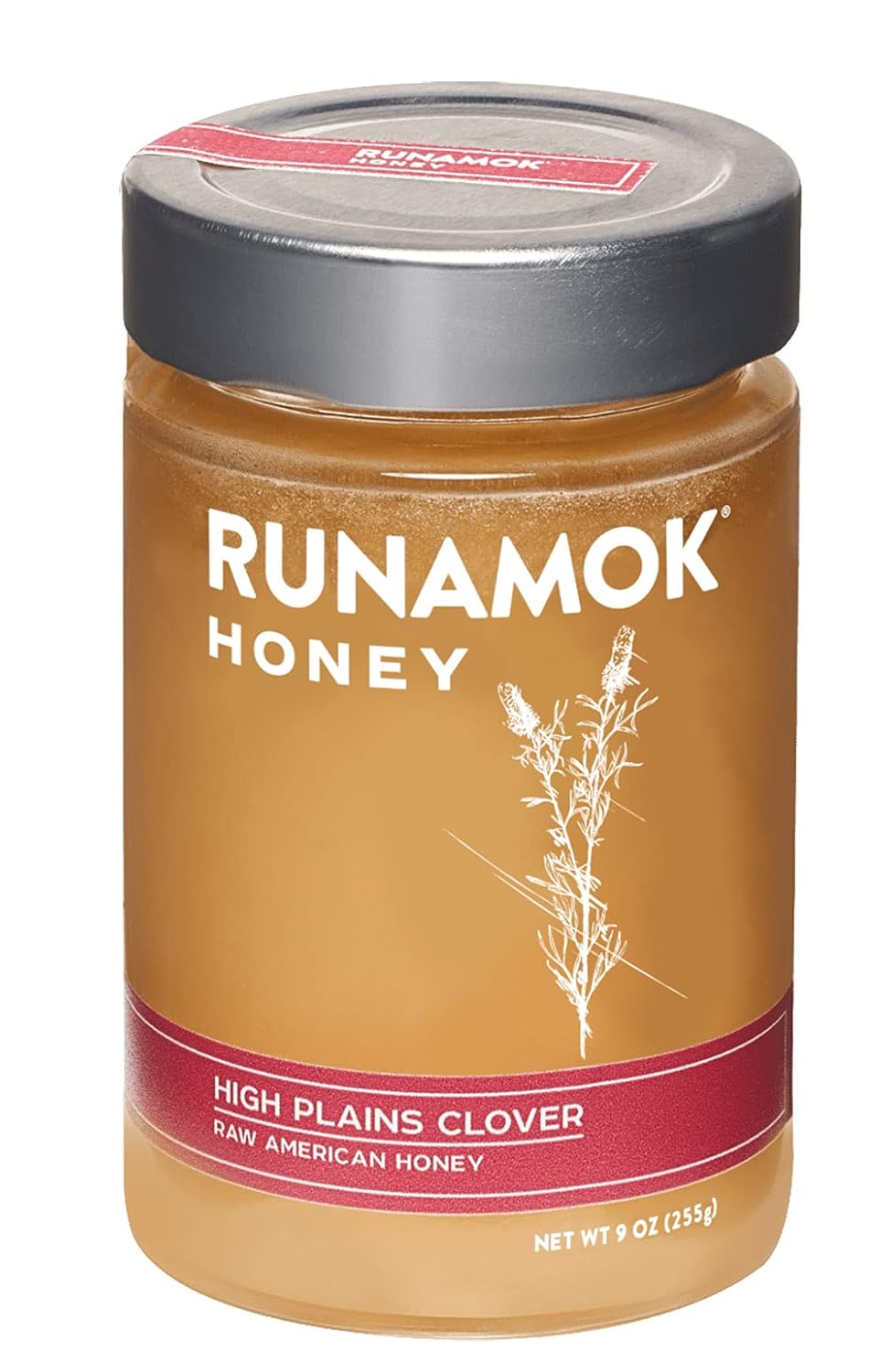 Runamok Miel de trébol de High Plains  Miel cruda auténtica y pura  Edulcorante natural y sin gluten  9 onzas