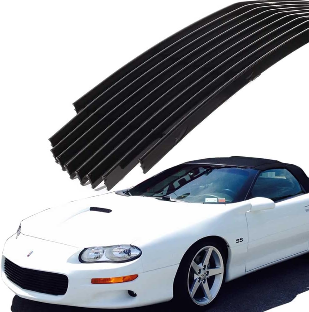 Rejilla frontal negra para Chevy Camaro 1998 1999 2000 2001 2002 2003 Chevy Camaro parte superior principal de aluminio Billet Inserto de rejilla