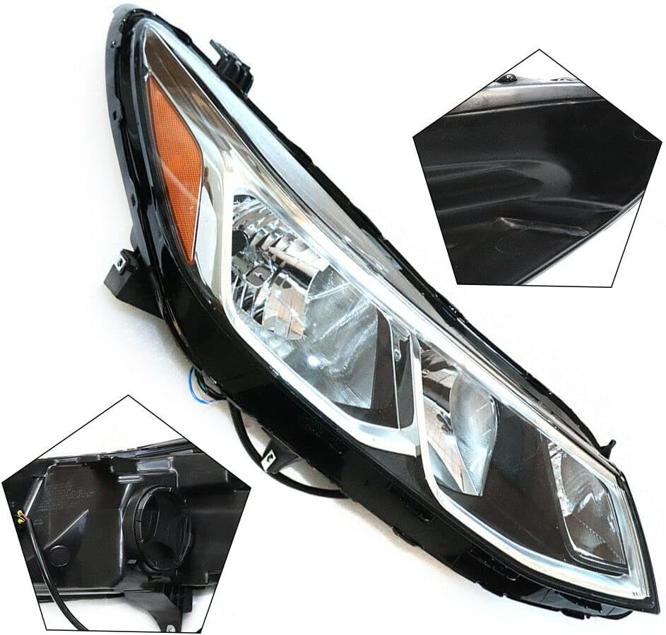 Fetcoi Faros delanteros halógenos, faros delanteros derecho derecho del pasajero, compatible con Chevy Cruze 2016 2017 2018 2019