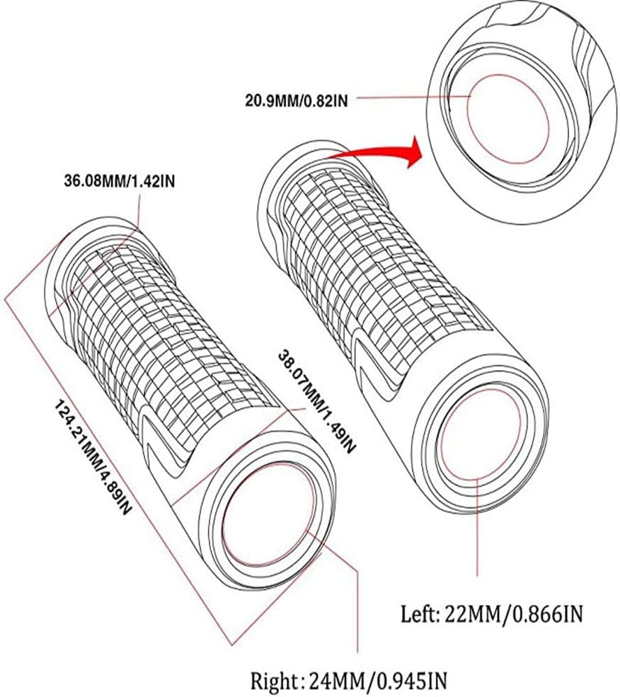 Motocicleta antideslizante manillar Grips 78 “0.866 in mango de goma para CBR60F CBR125R 150R 250R CBR400 NC23 NC29 CBR600 F2 F3 F4 F4i CBR600RR