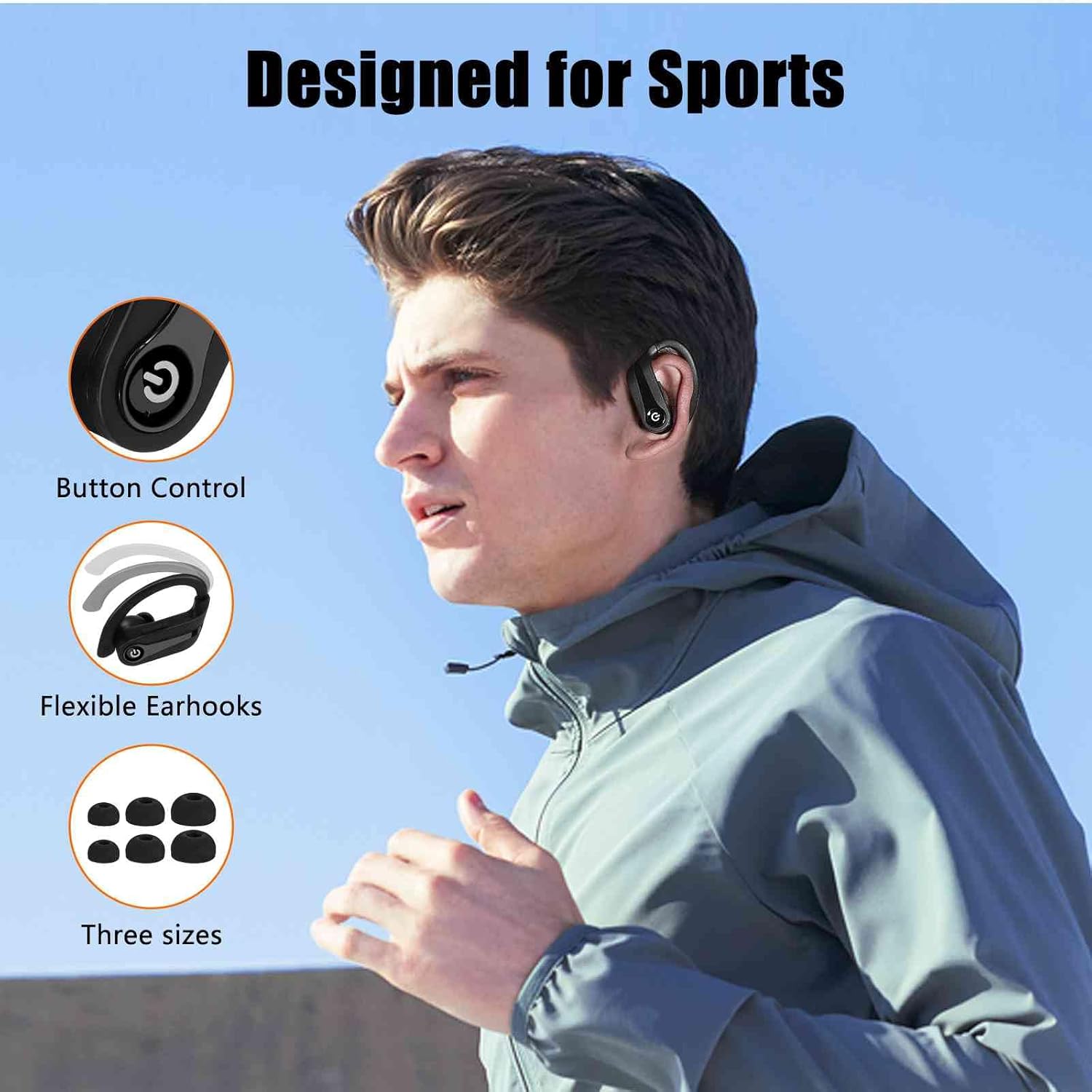 Auriculares inalámbricos para Xiaomi Redmi 10X 4G con sonido inmersivo True 5.0 Bluetooth Auriculares intrauditivos con estuche de carga de 2000 mAh