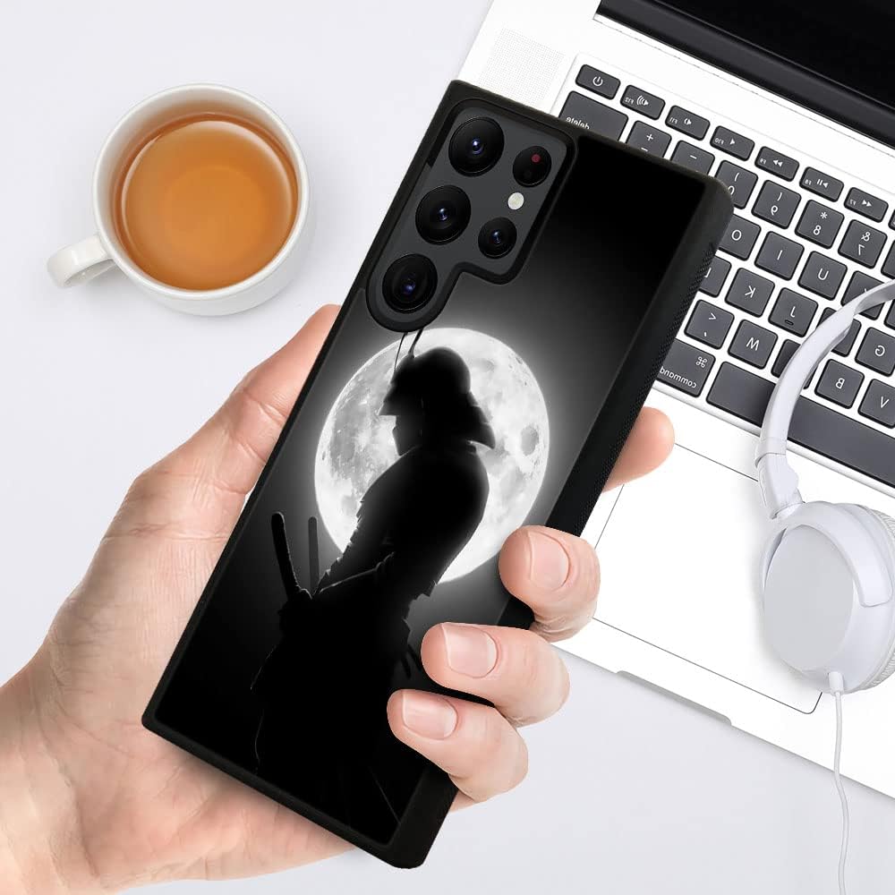TnXee Funda compatible con Samsung Galaxy S22 Ultra, Moon Samurai funda protectora antideslizante y a prueba de golpes para niñoniña, goma de