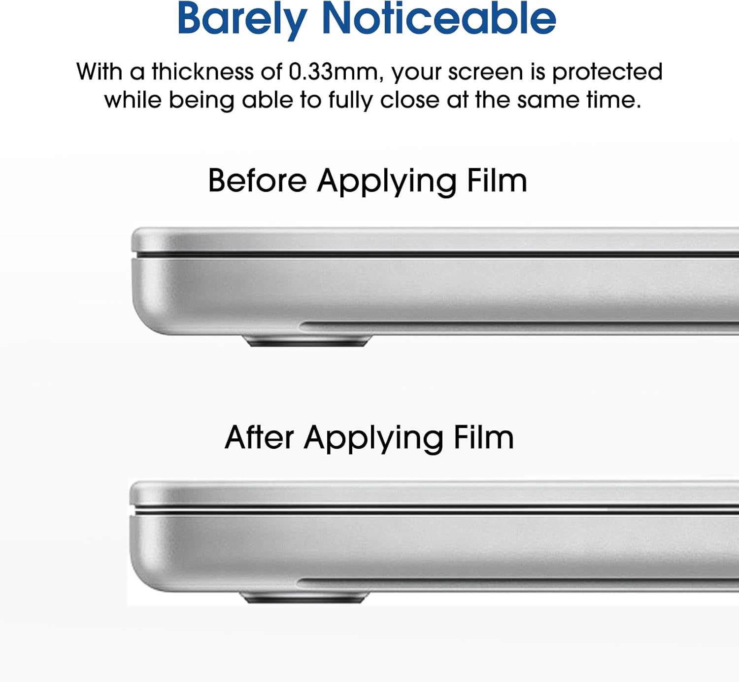 amFilm Protector de pantalla de vidrio templado diseñado para MacBook Air de 15 pulgadas (chip M2, lanzado en 2023) cero burbujas dureza 9H