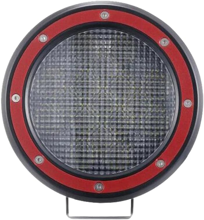 Barra antivuelco Black Horse Armour incluye juego de luces LED de 5.3 pulgadas de diámetro con anillos de ribete rojo negro mate compatible con
