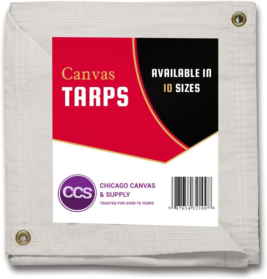 CCS CHICAGO CANVAS & SUPPLY – Lona impermeable resistente, extraduradera, para varios usos, funda de lona de campamento con ojales inoxidables para
