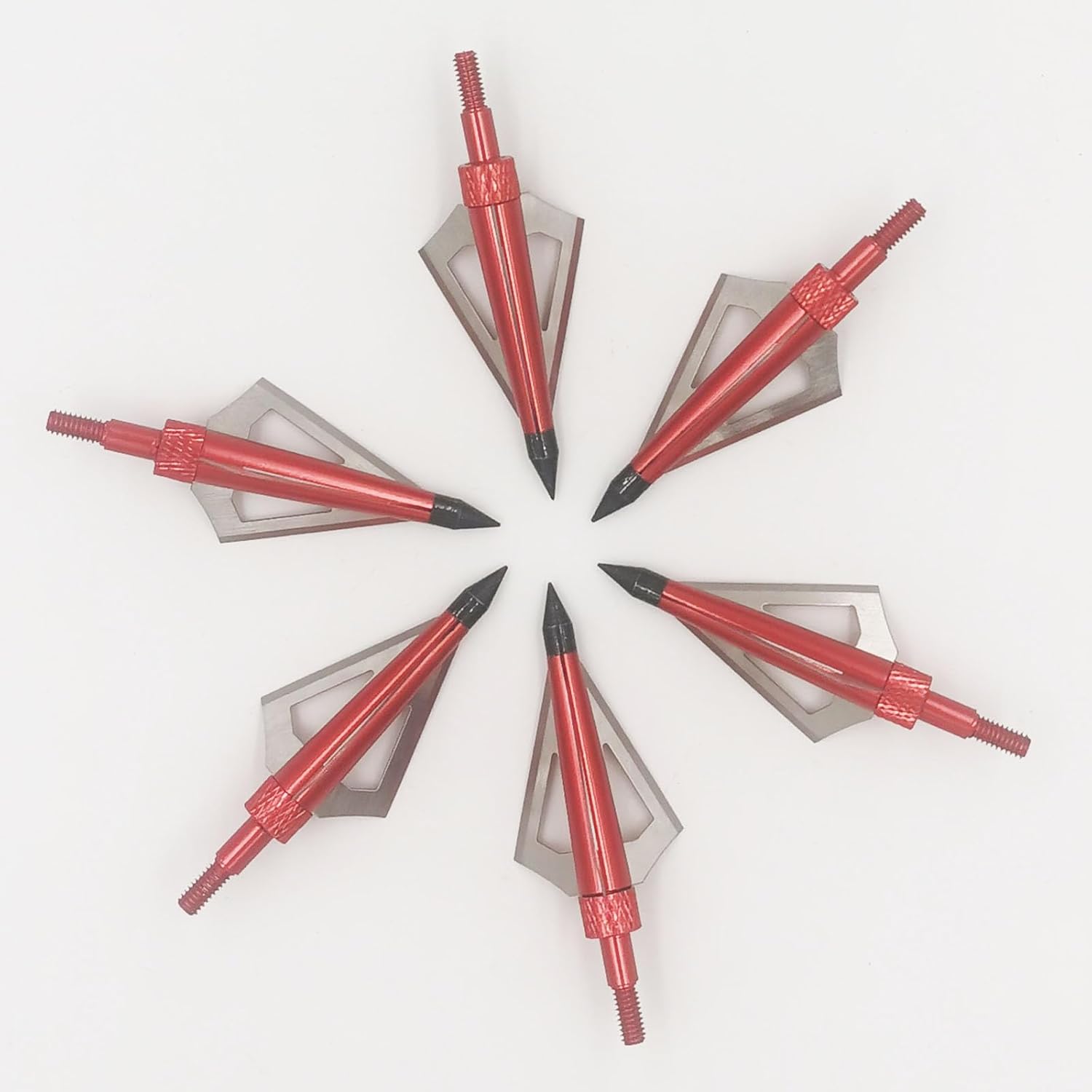 Flying Swifts Cabezas de caza con 3 cuchillas para tiro con arco, 100 o 125, grano, 12 unidades, puntas de flecha atornilladas, compatibles con