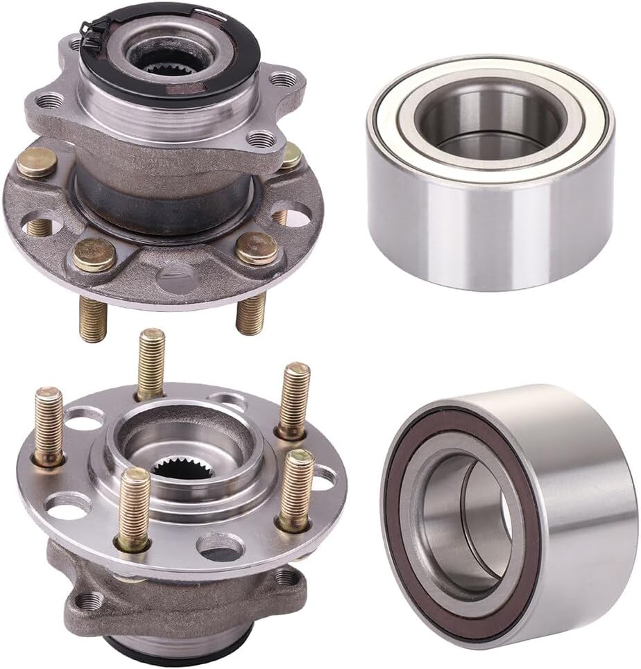 SCITOO 4 unidades de cojinete de rueda delantera y trasera 510090 512333 para Dodge Caliber 2007-2008, para Jeep Compass 2007-2010, para Jeep