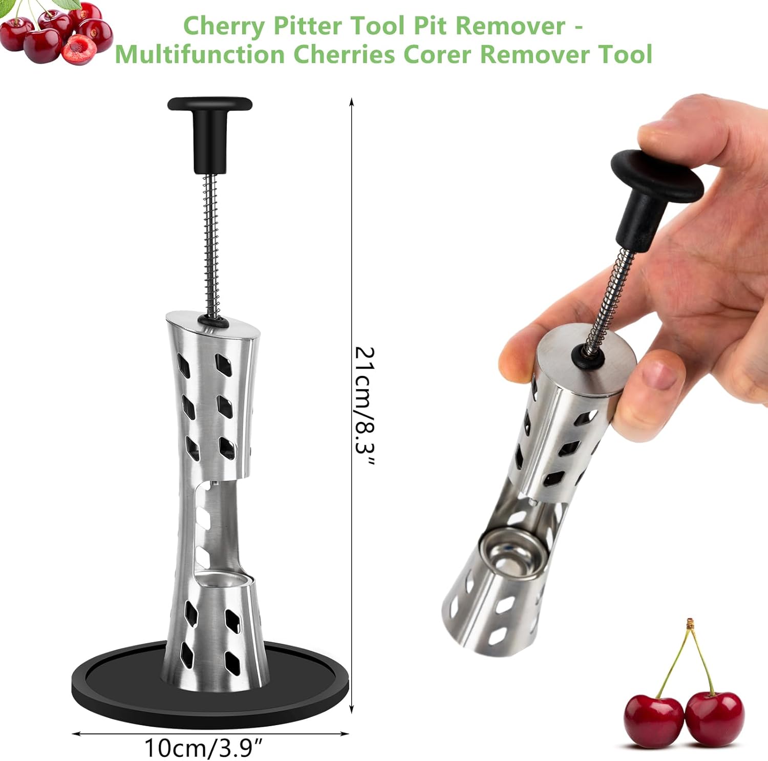 Cherry Pitter, herramienta de eliminación de semillas de cereza duradera 2023, herramienta de descorazonador de cerezas, removedor multifuncional de