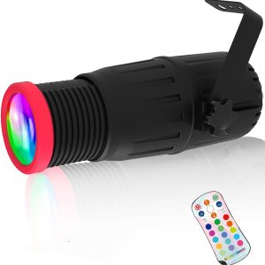 Luces Pinspot, foco de bola de discoteca de enfoque manual, luz LED regulable de 18 W con control remoto, 16 colores y tamaño de punto, iluminación Luces Pinspot, foco de bola de discoteca de enfoque manual, luz LED regulable de 18 W con control remoto, 16 colores y tamaño de punto, iluminación