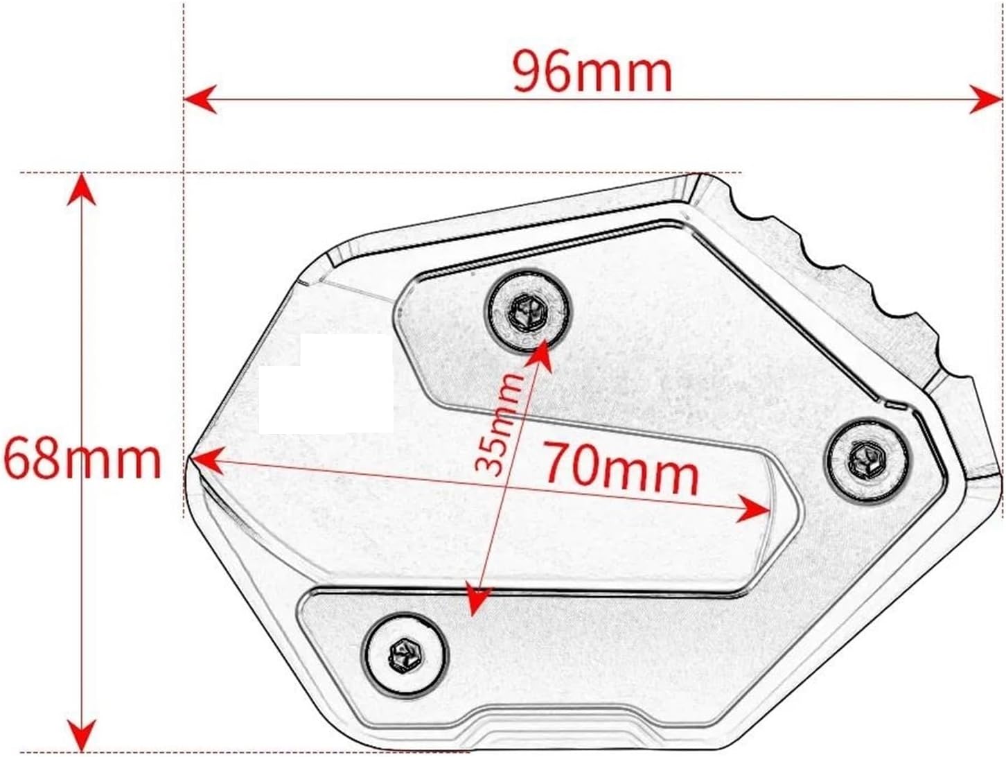 Motorcycle Kickstand Foot Side Stand Extension Pad Support Plate Enlarge for Yamaha MT09 MT-09 FJ09 Tracer 9 XSR900 2014-2022 (Size  MT09 – Black)