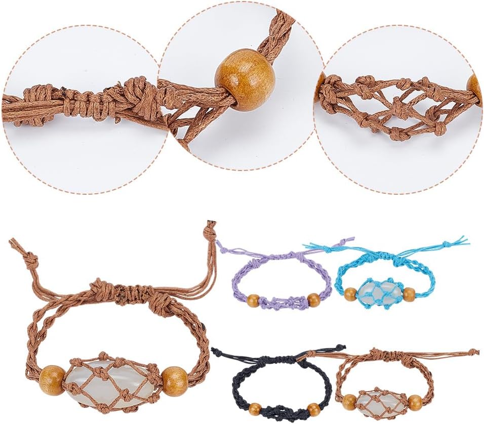 arricraft Soporte de pulsera de cristal vacío de 9 colores, soporte de repuesto ajustable para jaula de piedra, colgantes de cristal, pulseras