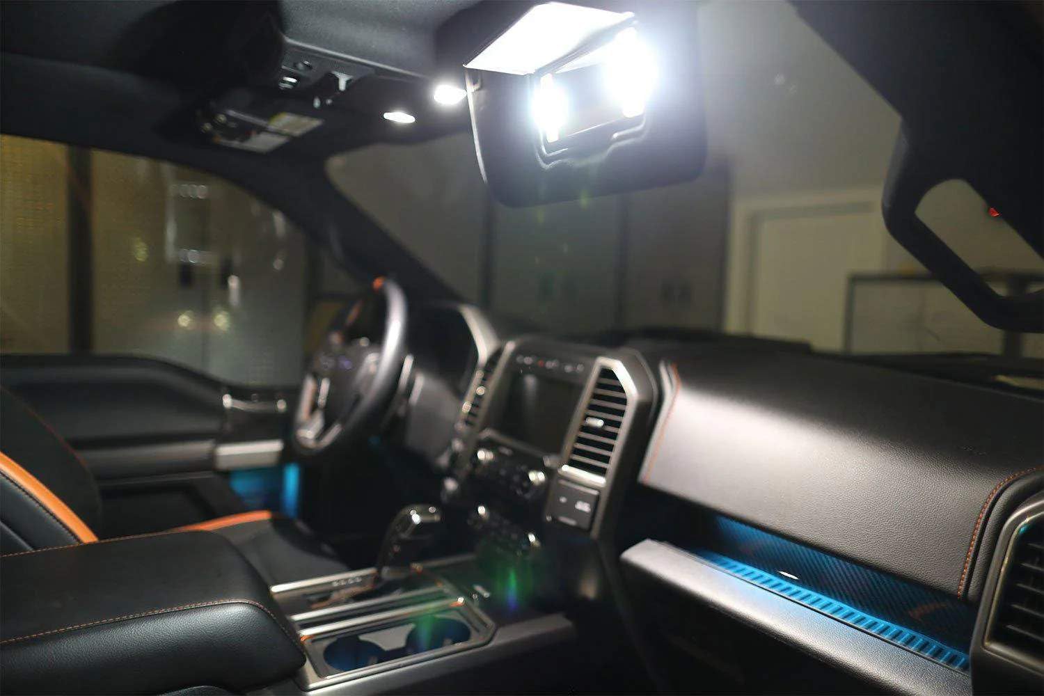 iJDMTOY (2 bombillas LED 3-SMD 1.142 in 6614F para luces de espejo de tocador de visera solar de coche, color blanco xenón