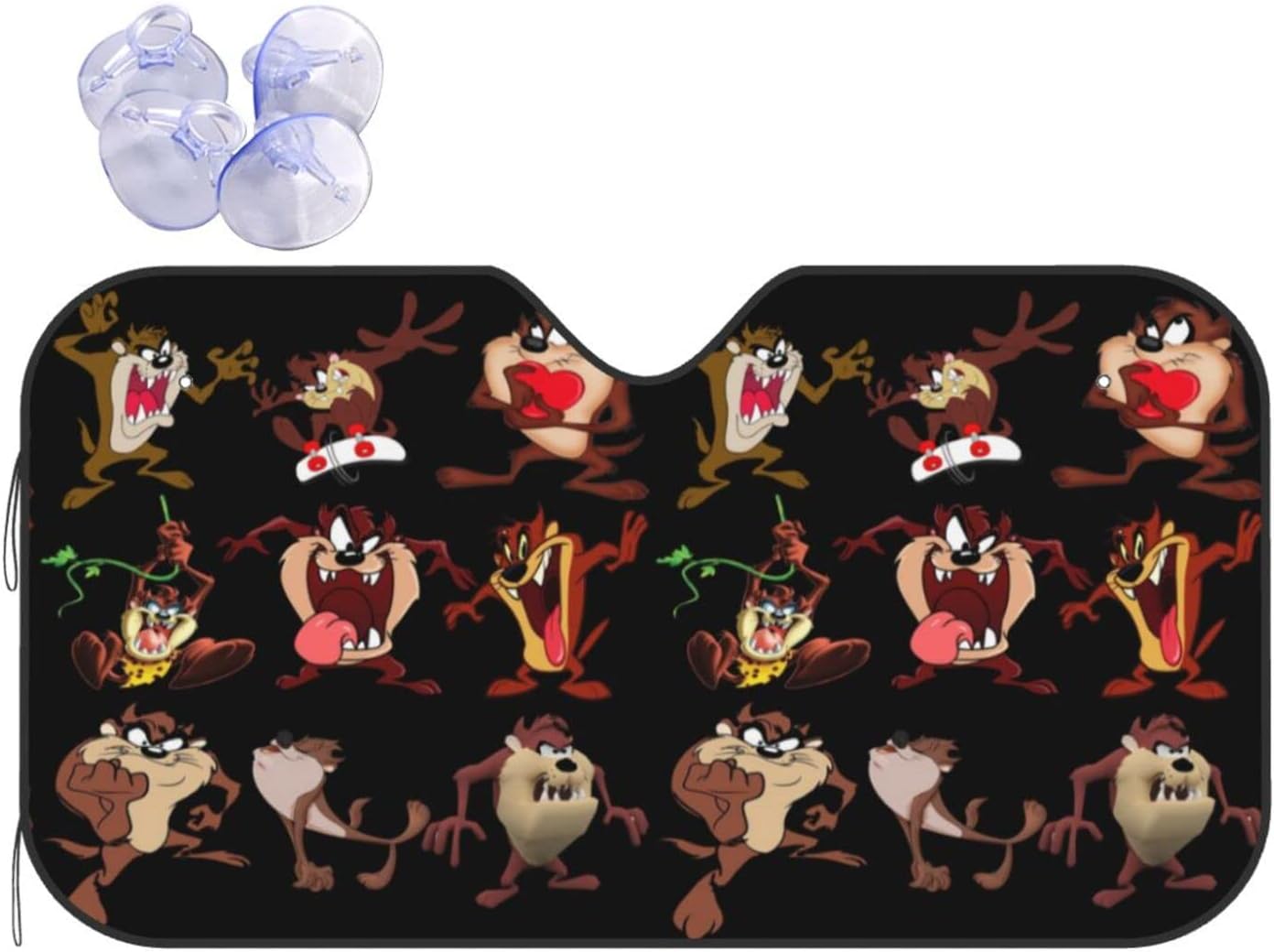 Tasmanian – Parasol frontal para parabrisas de automóvil, diseño de dibujos animados, Diablo Taz, bloquea los rayos UV, visera solar, protector de