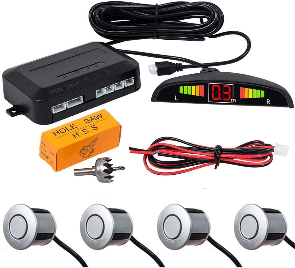 Sistema de radar de respaldo inverso para automóvil, pantalla LED MASO asistentes de estacionamiento, doble CPU, sensor de radar de estacionamiento