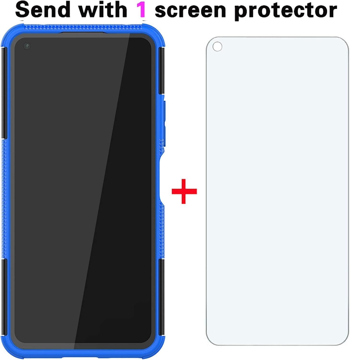 Funda de teléfono para Xiaomi Mi 11 Lite 4G5G con protector de pantalla de vidrio templado y soporte Soporte Soporte Duro Resistente Híbrido