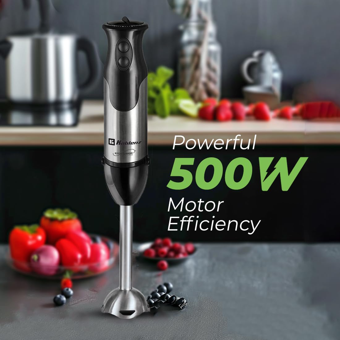 Koblenz LKM 5980 VN – Licuadora eléctrica para encimera, con motor de 500 W, frasco de vidrio de 51 onzas y tecnología de trituración total para
