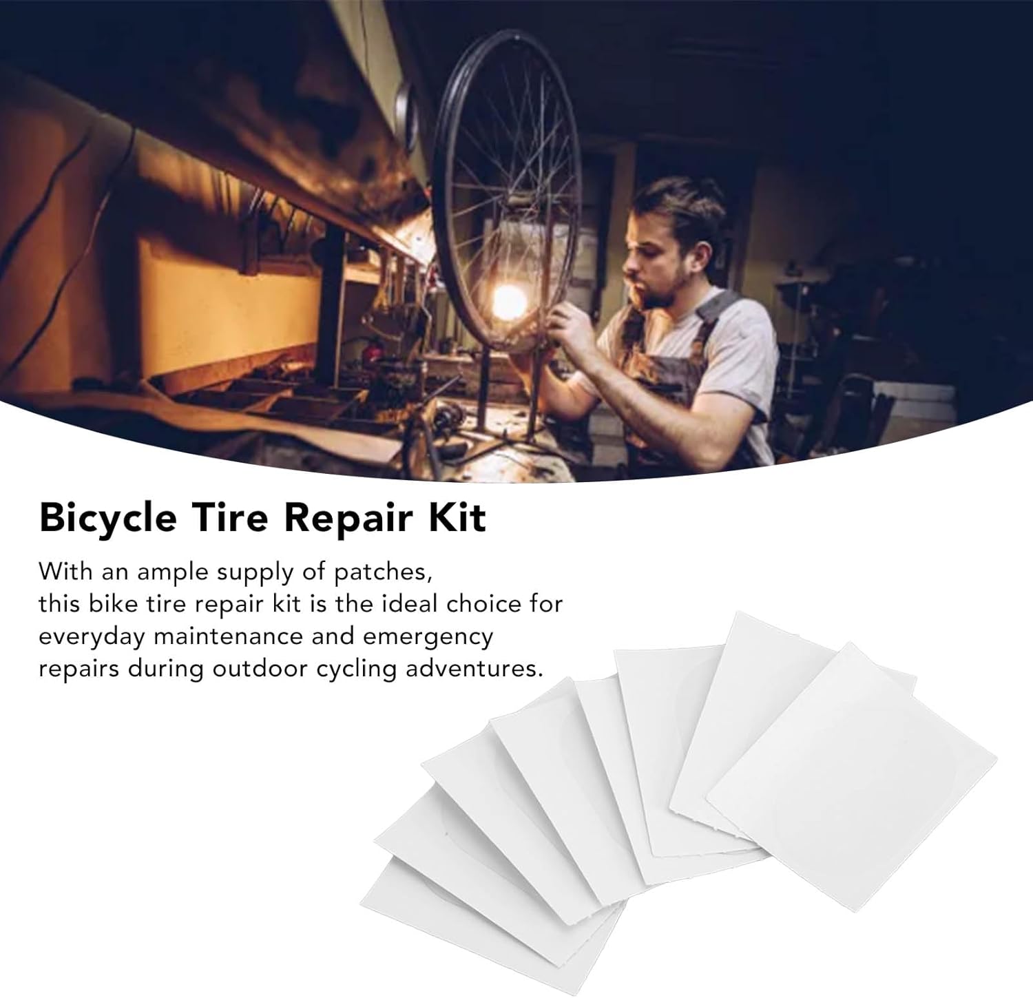 Alomejor Kit de reparación de parche de neumático de TPU de alto grado 8PCS para bicicleta, parches universales de tubo interior de bicicleta a