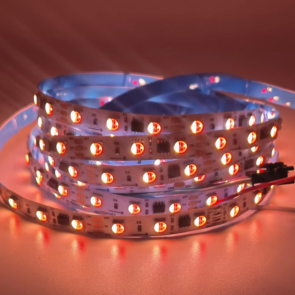 Tira de luz LED TM1814 DC12V 24V 4 en 1 píxeles SK6812 RGBW direccionables RGBWW RGBW 5050 3 pines LED luces IP30 65 67 (RGB+blanco cálido (TM1814