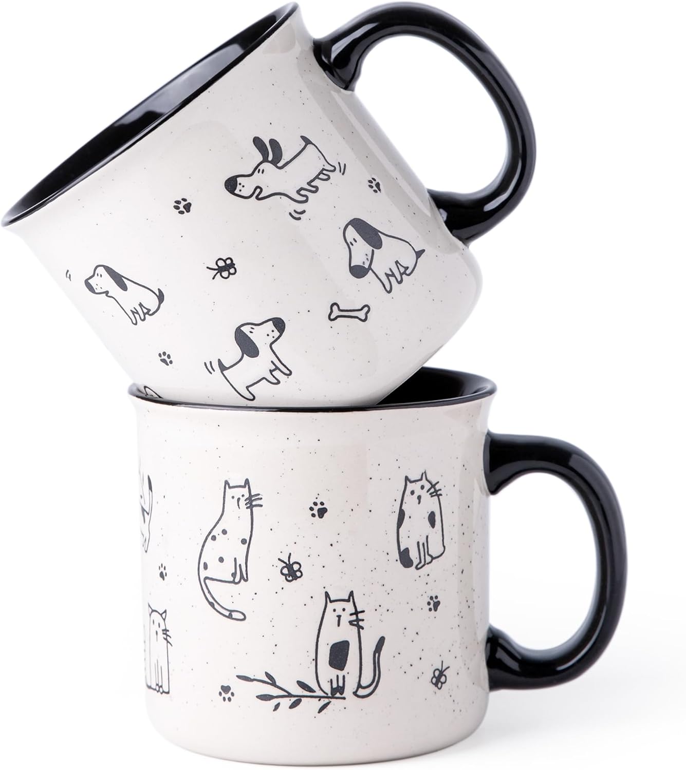 AmorArc Juego de 2 tazas de café de cerámica grandes de 22 onzas, tazas de gran tamaño con mango grande para hombres, mujeres, papá, mamá, taza