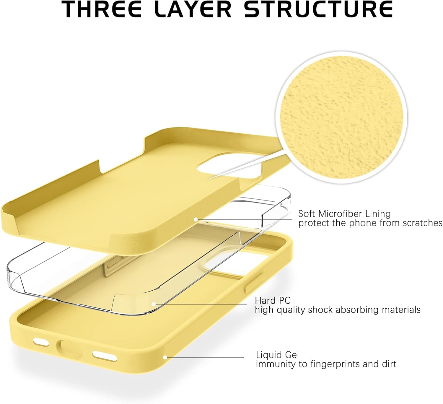 DOMAVER Funda para iPhone 14 Pro, silicona líquida, gel suave, forro de microfibra, funda de cojín a prueba de golpes, funda protectora para iPhone