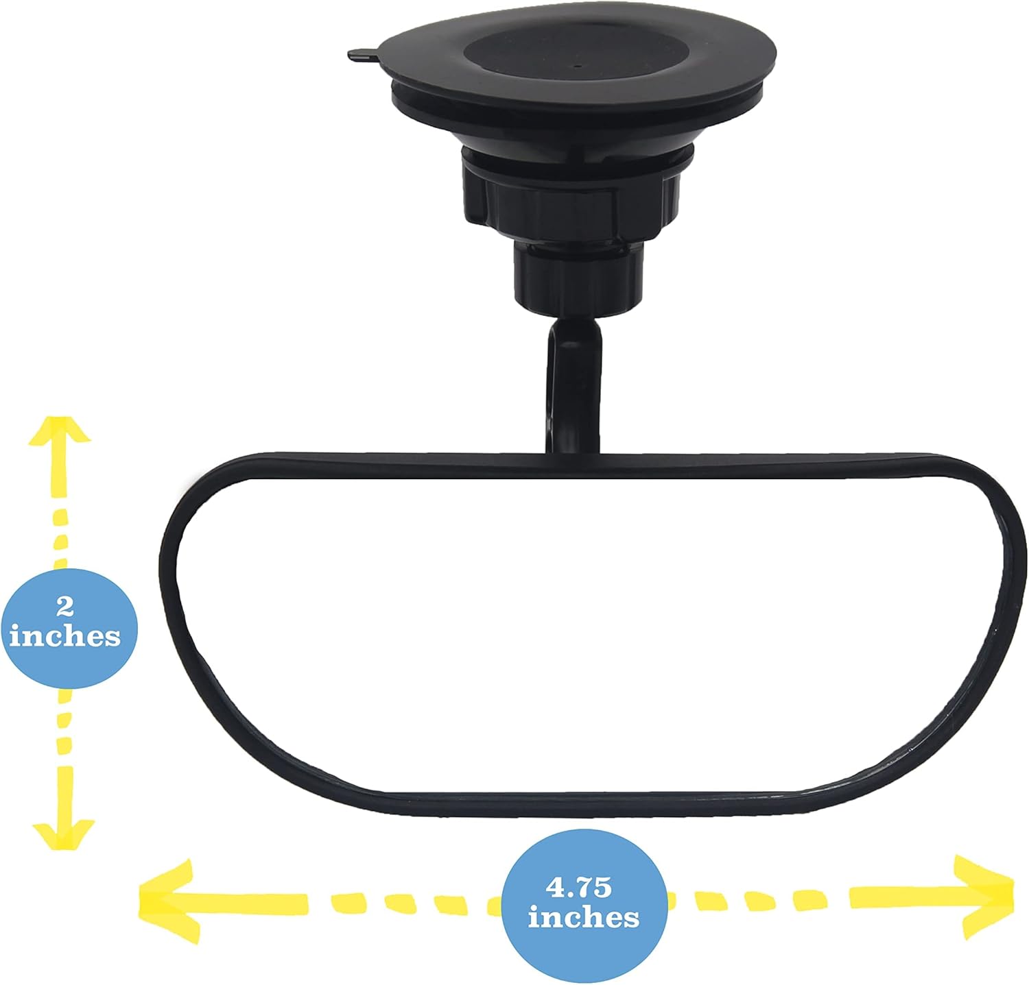 “Backseat Look-See” de Safe View Company, potente espejo convexo con ventosa con ventosa, mira a tus hijos, cónyuge, todos los pasajeros en el