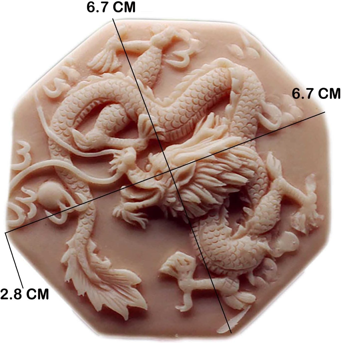 Molde de jabón de silicona para velas artesanal, hecho a mano, chocolate, caramelo, pastel, dragón, (11509)