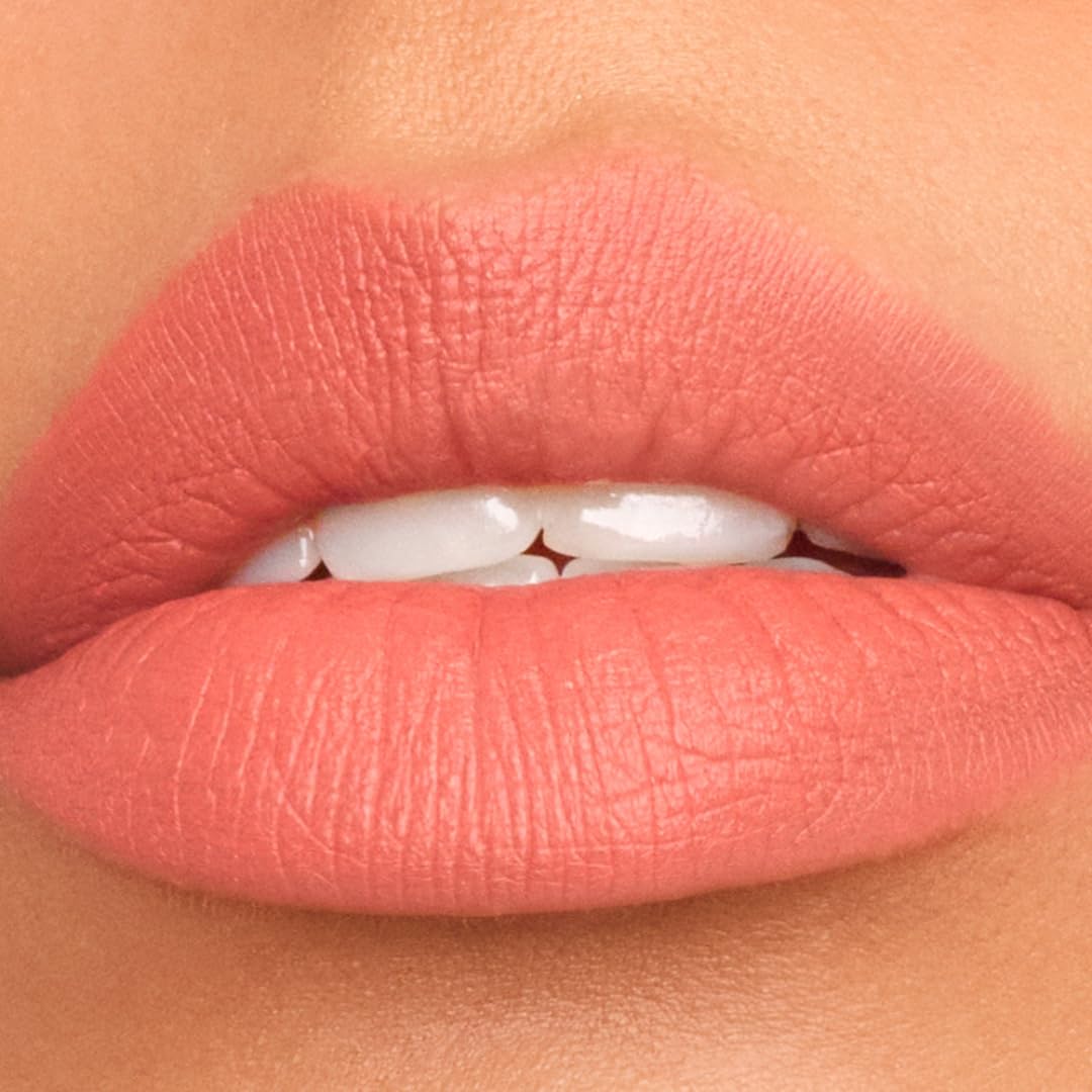 Bossy Cosmetics Lápiz labial vegano mate, de larga duración, hidratante con vitamina E y aceite de semilla de sandía (Badass – Color naranja suave)