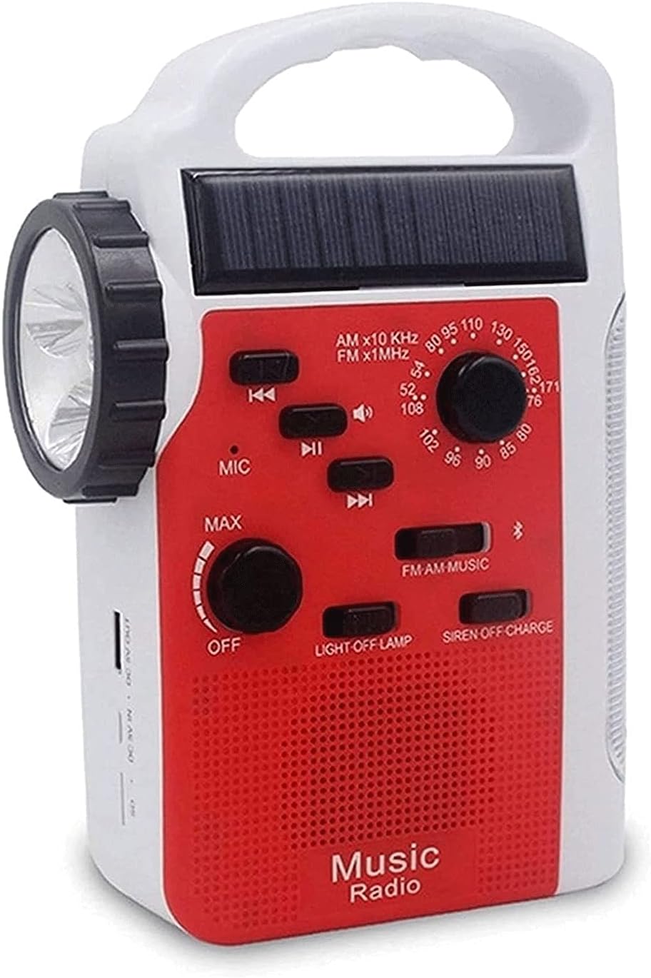 Radio meteorológica de emergencia NOAA de 2200 mAh, manivela solar, radios portátiles AMFM a pilas para el hogar, linterna, lámpara LED, alarma SOS,