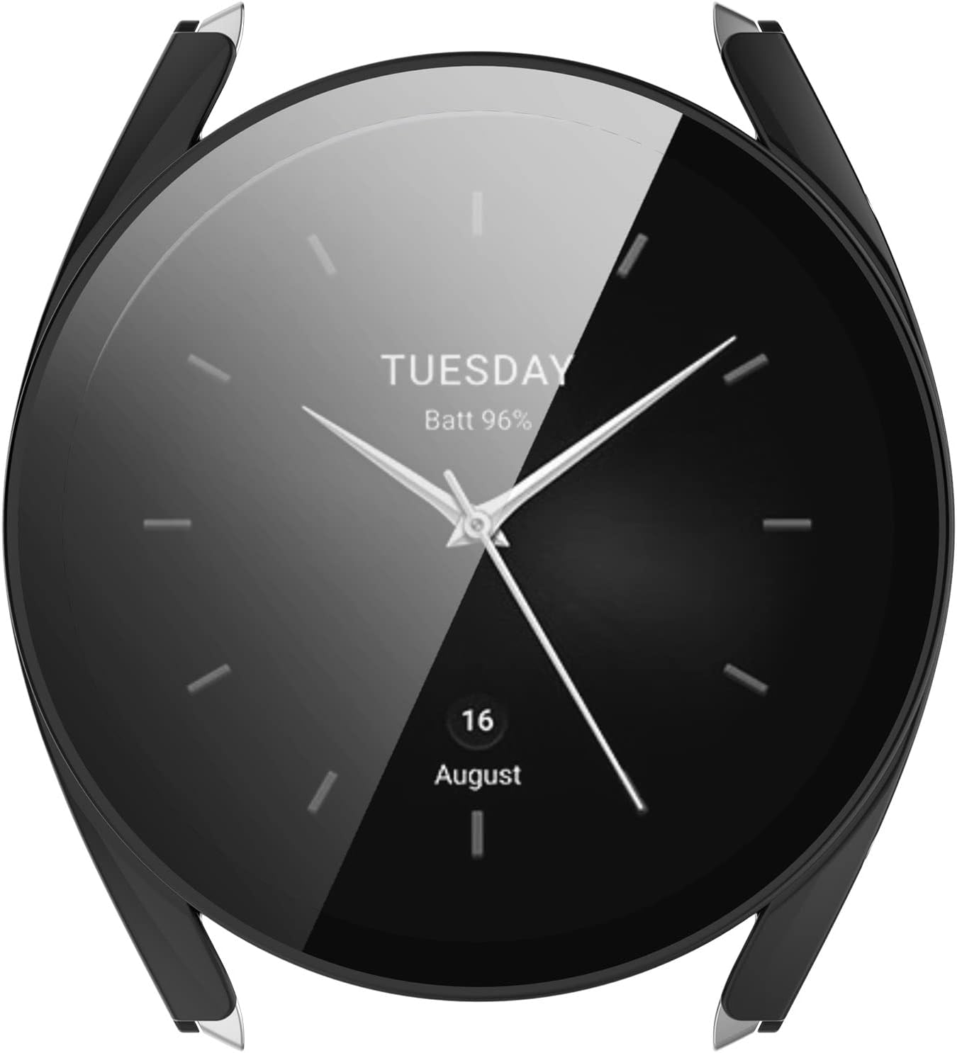 PC+Funda protectora de pantalla de vidrio templado compatible con Xiaomi Watch S2 1.654 in1.811 in, protector de pantalla para Xiaomi Watch S2 1.654