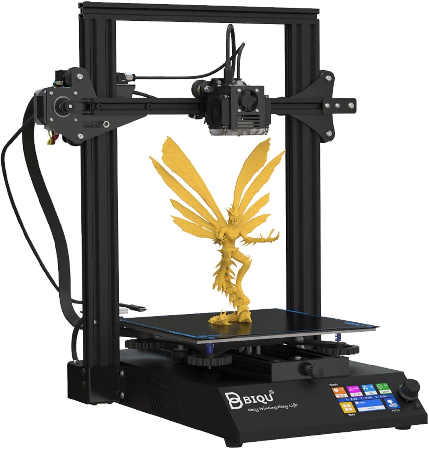 Impresora 3D, impresoras 3D BIQU B1 FDM con placa base silenciosa de 32 bits, superficie de construcción extraíble, diseño de código abierto,