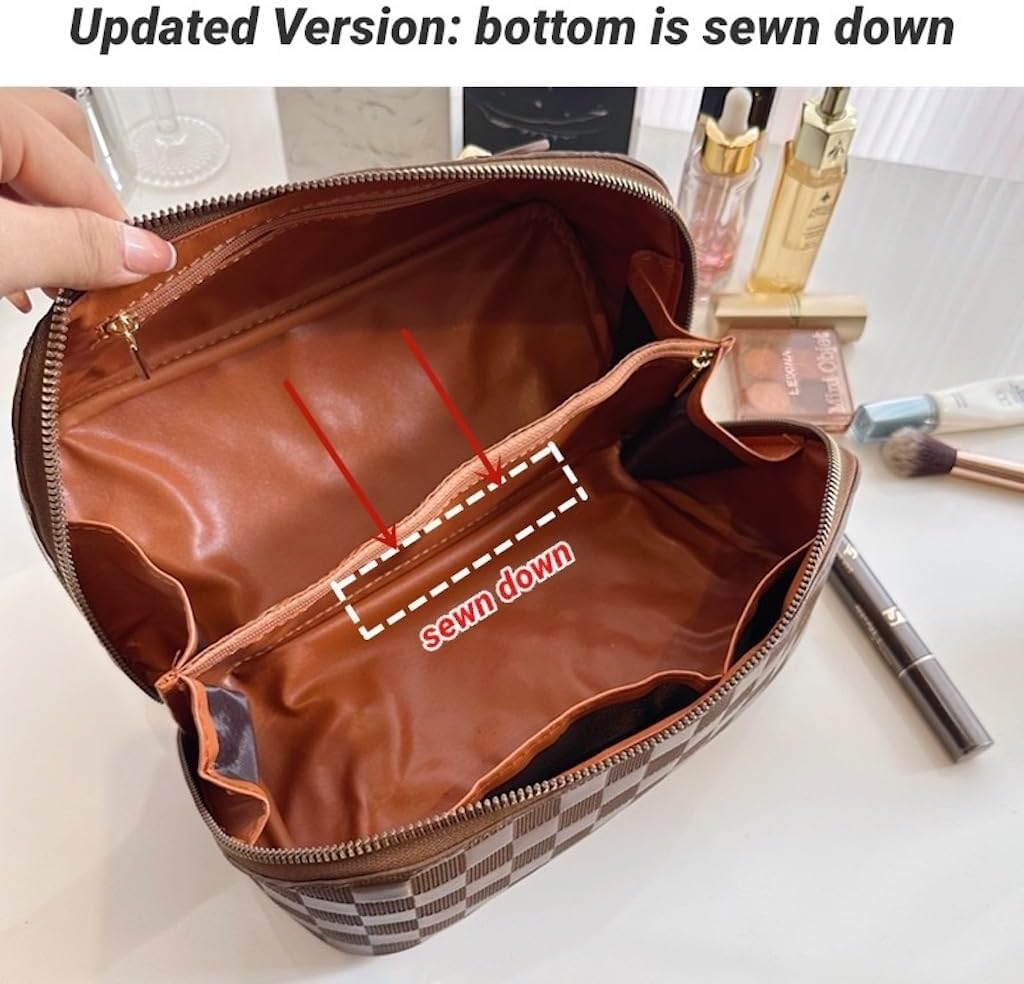 Bolsa de maquillaje portátil grande Bolsa de cosméticos de viaje portátil para mujeres y niñas, bolsa de maquillaje de regalo, bolsa portátil con
