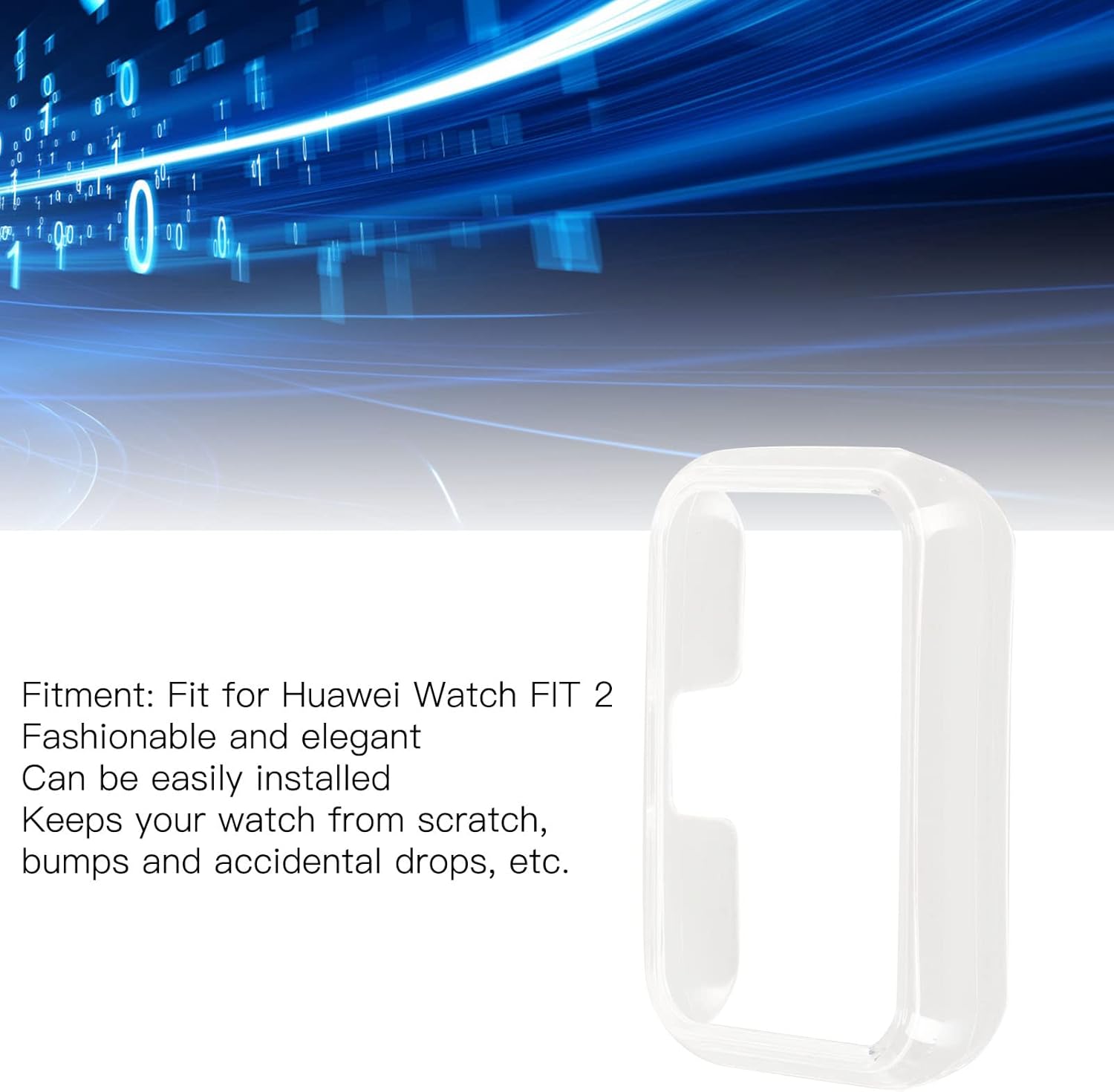 Funda protectora para reloj inteligente, accesorio profesional de plástico resistente a los arañazos para Huawei Watch FIT 2 (transparente)