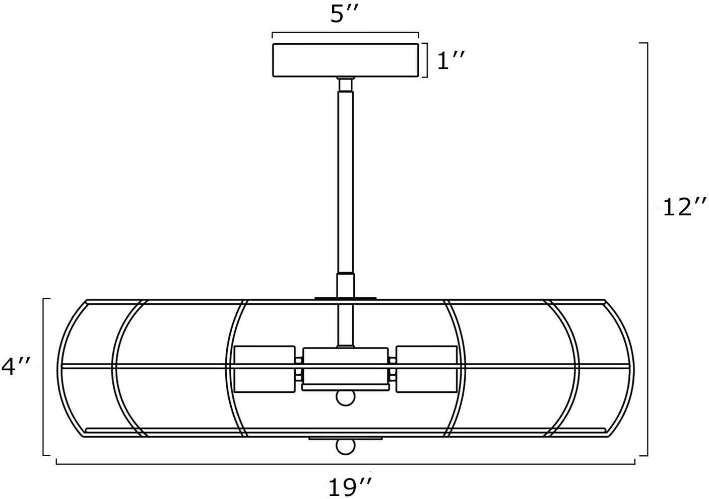 Tangkula Lámpara de techo semiempotrada, luces colgantes industriales con base de 5 bombillas E26, accesorio de iluminación colgante de jaula de