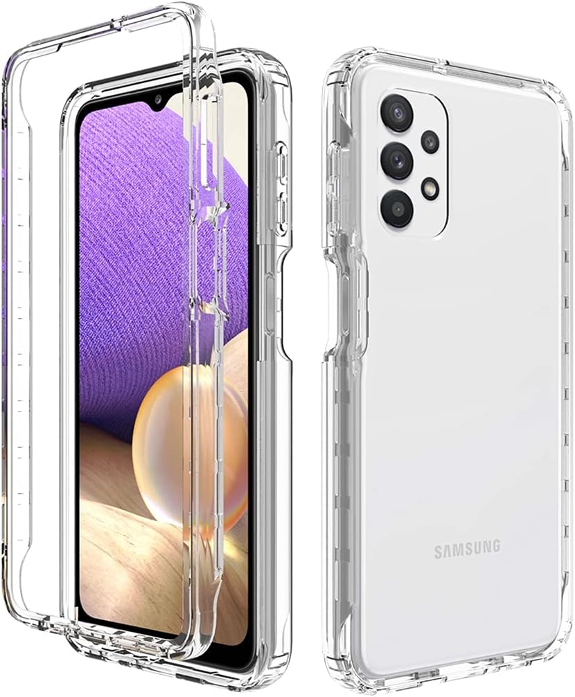 Funda compatible con Galaxy A32 5G, Samsung A32 5G para niñas y mujeres, cuerpo completo, a prueba de golpes, transparente, suave, flexible, funda
