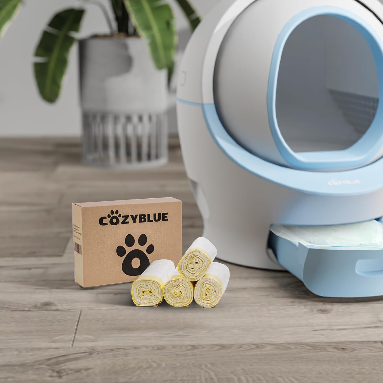 Paquete de 4 forros para cajones de caja de arena para gatos, bolsas de desechos, 80 bolsas en total, grandes, sin perfume, 23.62 x 22.24 pulgadas