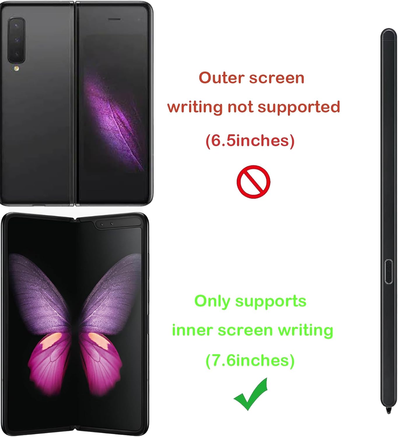 Fold Edition Galaxy Z Fold 5 – Repuesto de bolígrafo + puntas de bolígrafo para Samsung Galaxy Z fold 5 S Pen Touch Stylus S Pen + puntas de
