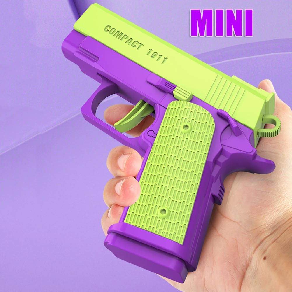 Dreamplay Juego de 2 pistolas de juguete para la ansiedad, 2 piezas de plástico 3D Mini 1911 Fidget Gun Knife Toy Adult Slider, juguete de pistola
