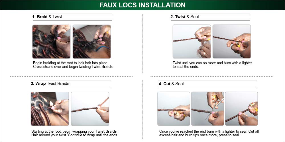 6 PACKSLOT FreeTress Trenzas de pelo sintético iguales trenza Marley (trenza torcida jamaicana) (2)