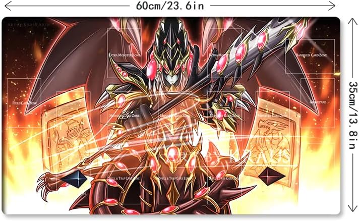 Alfombra de juego Mlikemat con ojos rojos, dragón oscuro, TCG CCG OCG, tapete de juego de cartas coleccionables con zonas + bolsa gratis