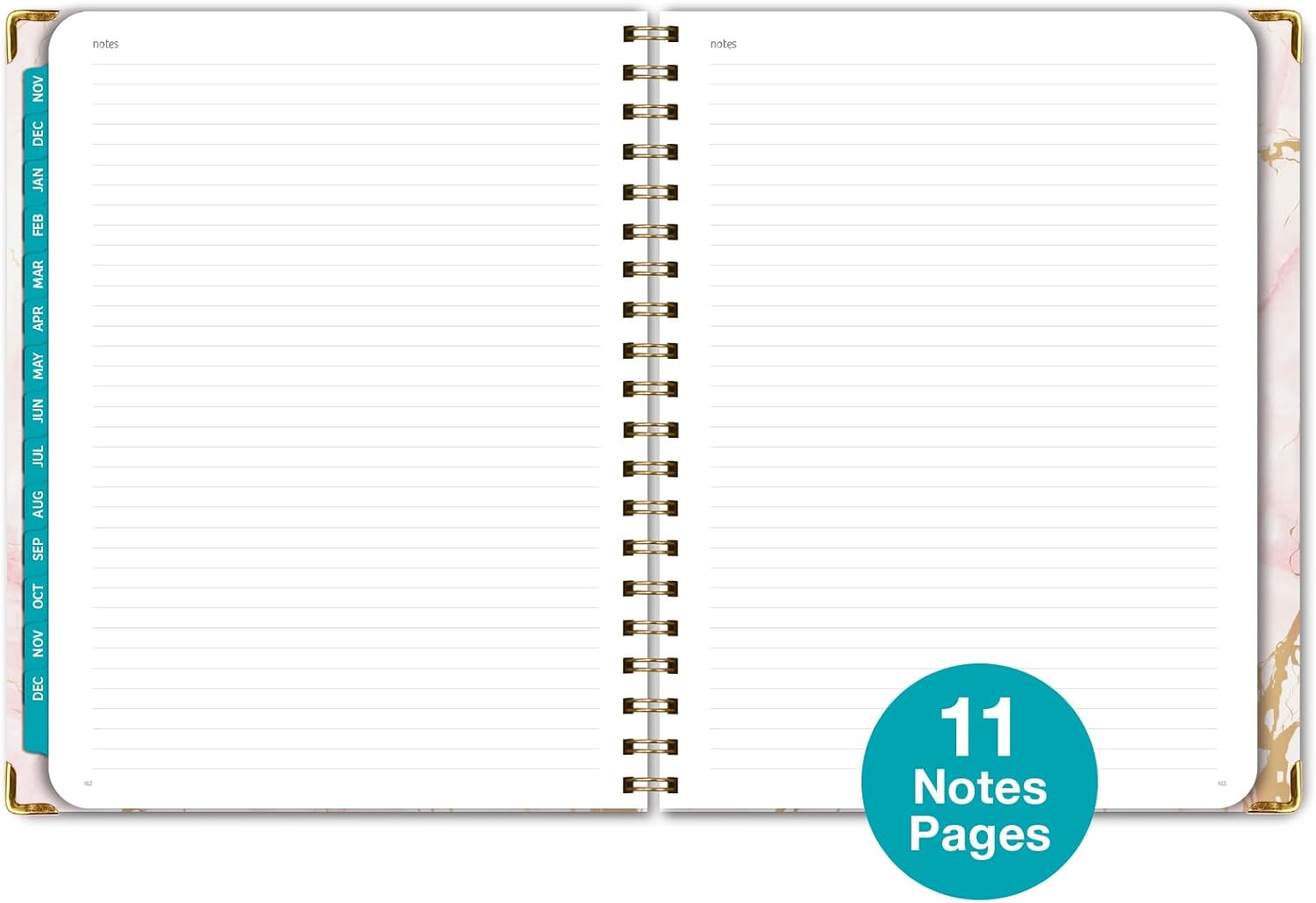 Global Printed Products Agenda 2024 de tapa dura (noviembre de 2023 a diciembre de 2024) Agenda diaria, semanal, mensual, diaria, marcapáginas,