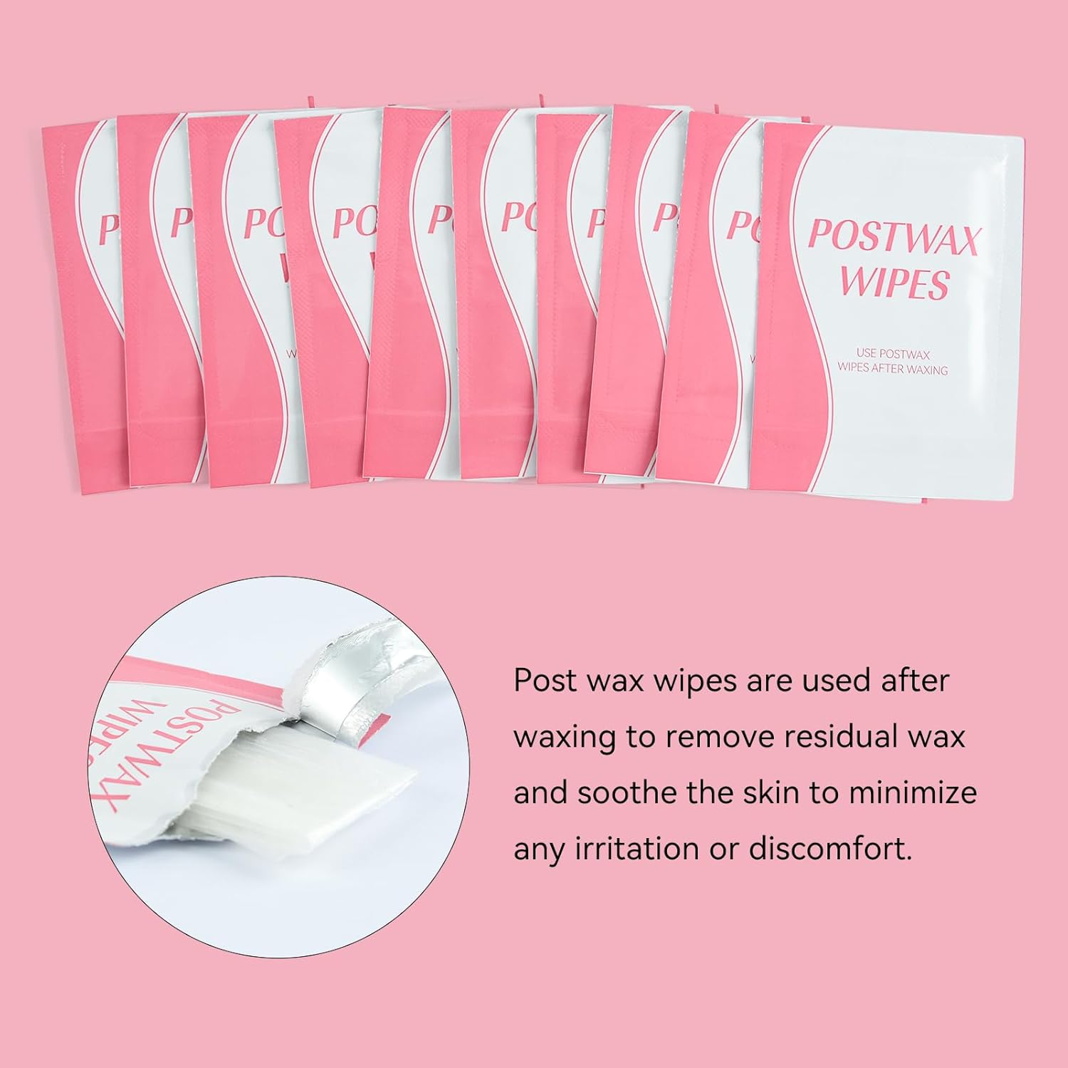 Toallitas After Wax para depilación  Aceite post cera  Limpiador post encerado para la piel  Reduce el enrojecimiento, elimina residuos, paquete de