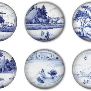 Delft Blue Country Village – Juego de imanes para refrigerador Delft Blue Country Village – Juego de imanes para refrigerador