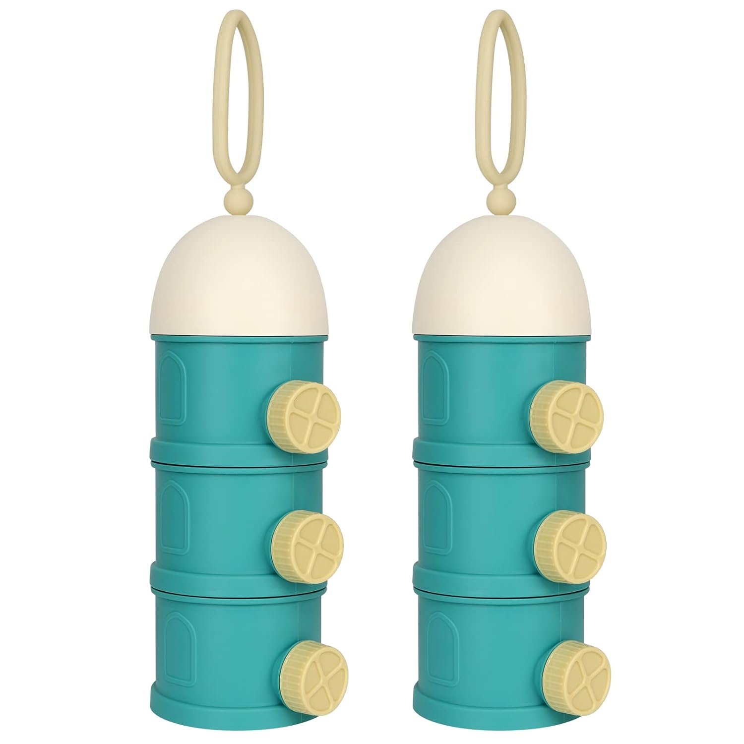 Accmor Dispensador de fórmula para bebés sobre la marcha, 3 capas apilables, antiderrames, para almacenamiento de aperitivos, leche en polvo,
