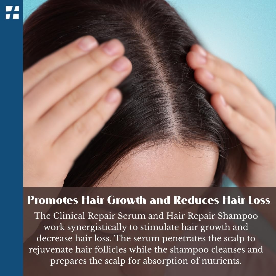 Suero de reparación de cuidado de Clinic, multiusos, champú para pérdida de cabello X paquete de 1 mes, acondicionador, kit de tinte para el