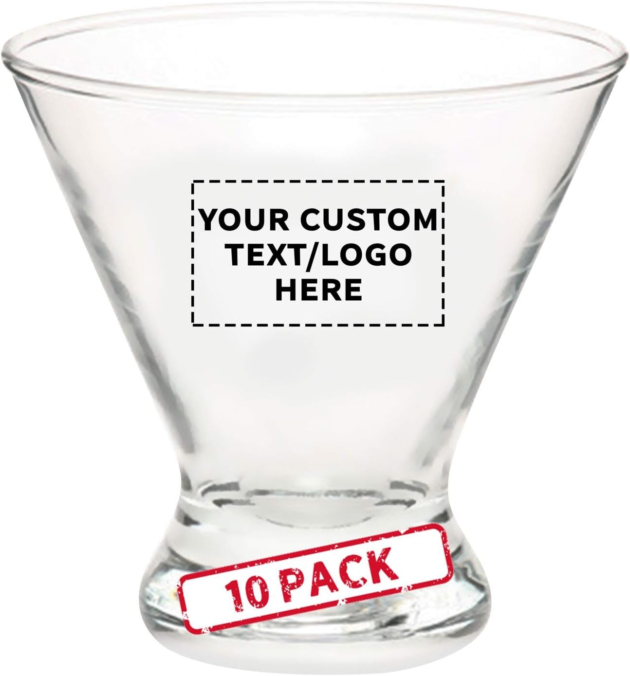 Libbey – Vasos de Martini personalizados de 8.25 onzas, juego de 10, paquete personalizado a granel, ideal para cócteles, recuerdos de boda,