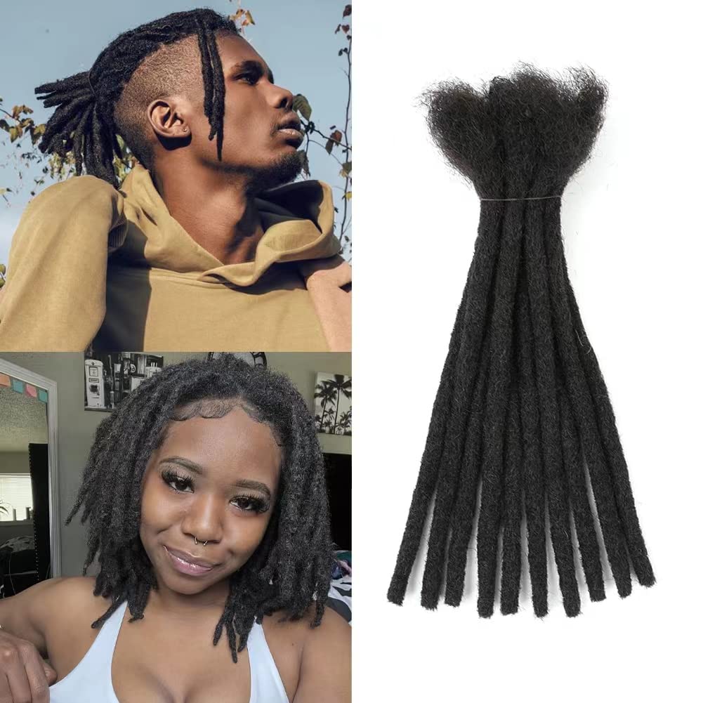 Loc – Extensiones de cabello humano 100 % real, 0.3 in de ancho, 8 pulgadas, 40 hebras totalmente hechas a mano, extensiones de cabello real