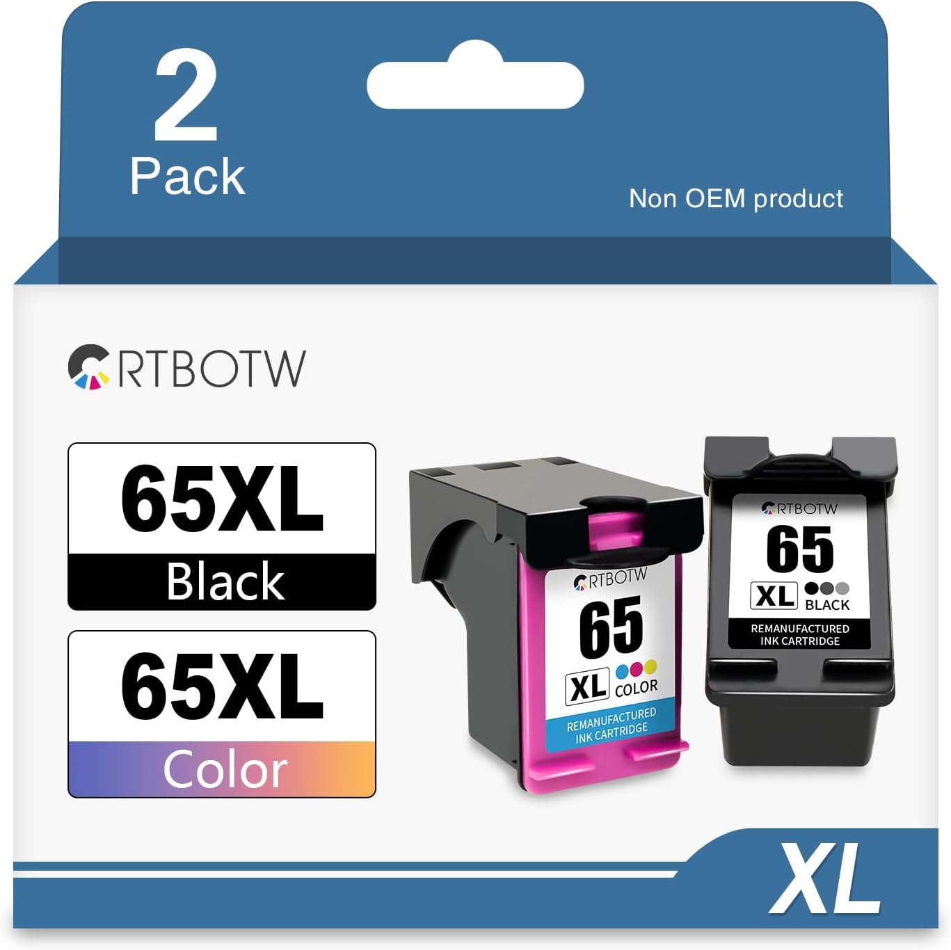 Cartucho de tinta remanufacturado 65XL de repuesto para HP 65XL 65 XL para Envy 5052 5055 5010 5012 5020 5030 DeskJet 2600 2622 2652 3722 3755 3752