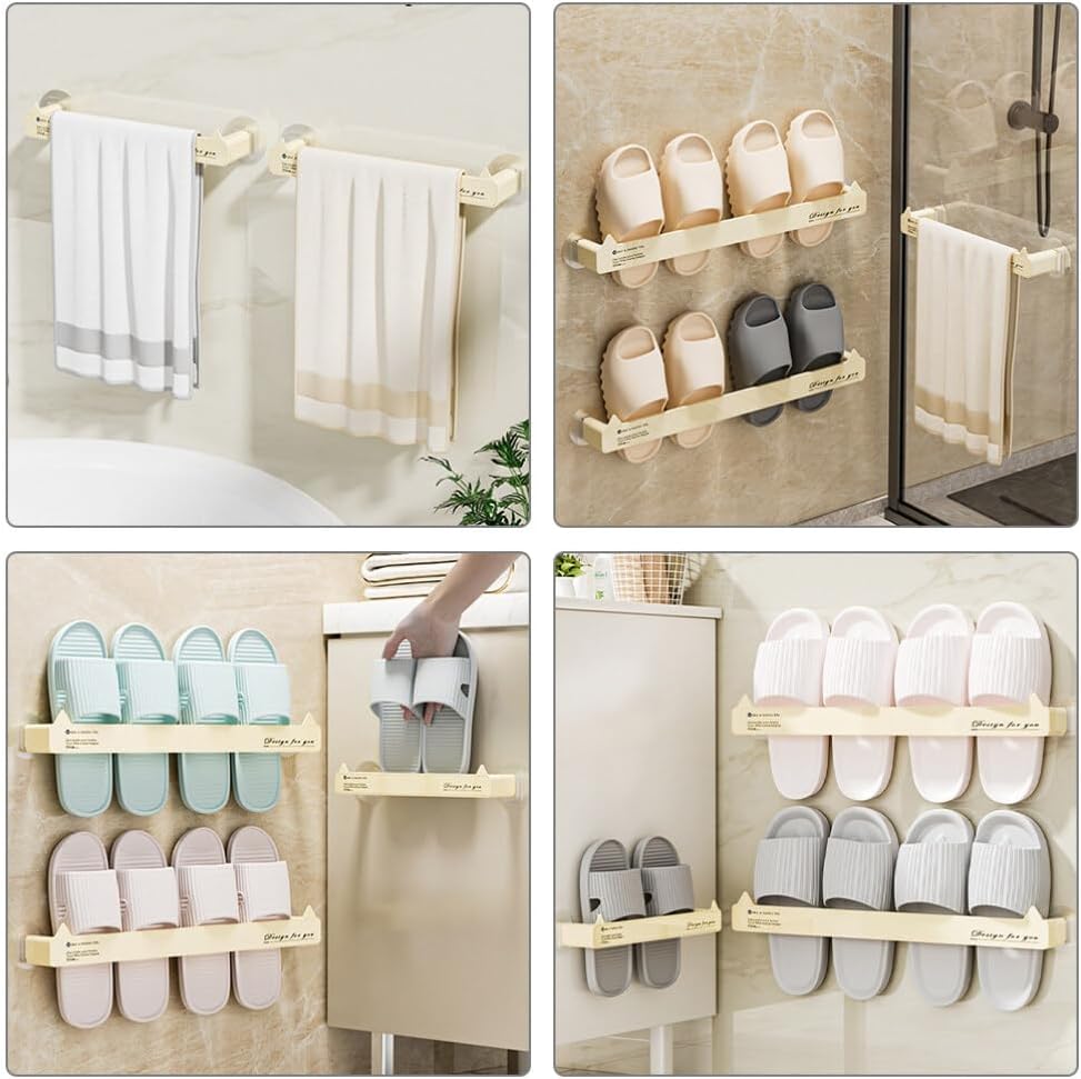 Alipis Zapatero de pared para zapatos, 2 unidades, tiras adhesivas de plástico, para colgar en la pared, zapatillas, perchas para zapatos,